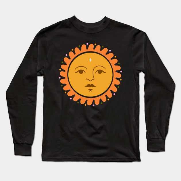 Boho Chic Sun Bohemian Aesthetic Long Sleeve T-Shirt by Trippycollage